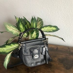 Coach Vintage Navy Blue Mini Saddle Crossbody Bag